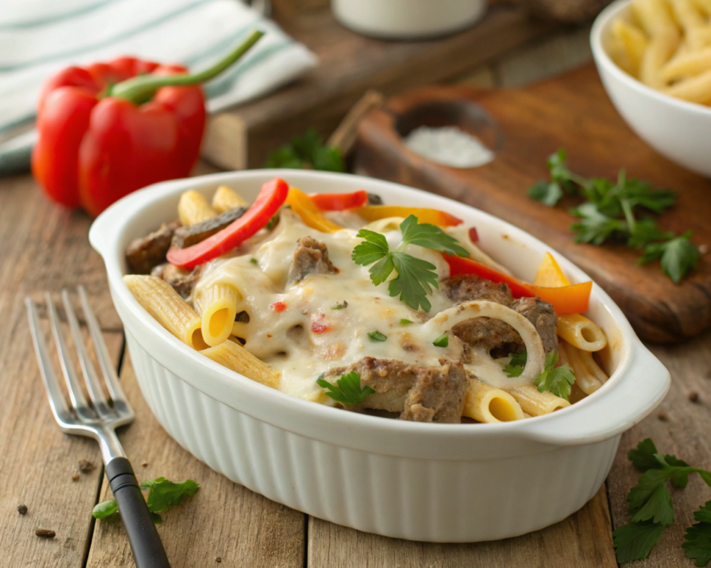 philly cheesesteak pasta