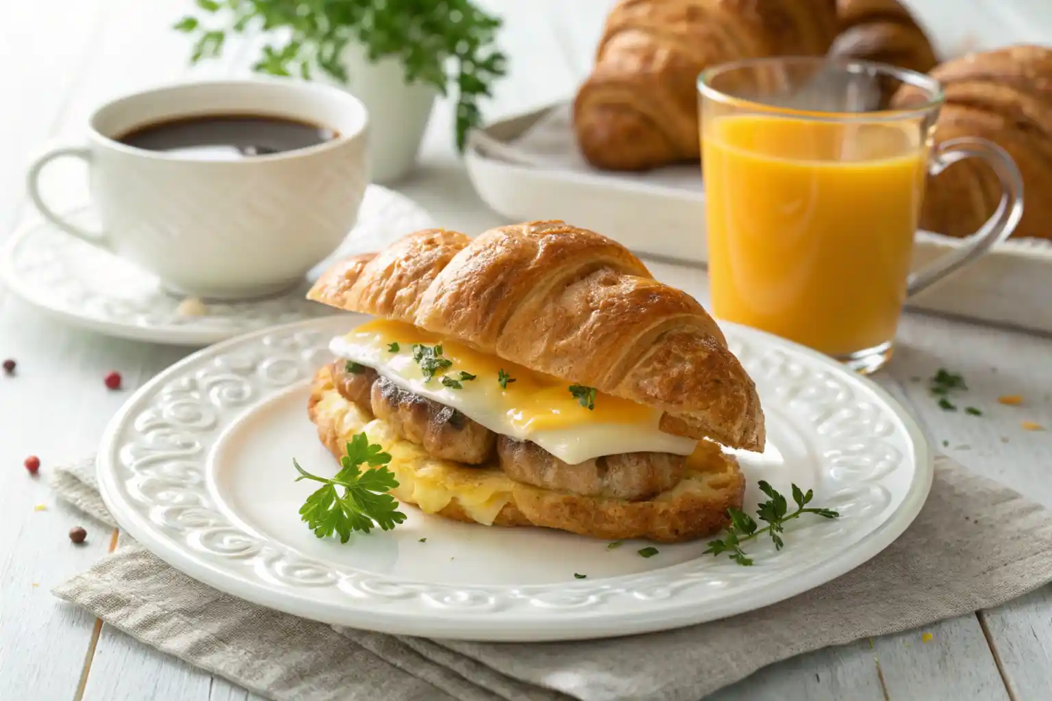 sausage egg and cheese croissant