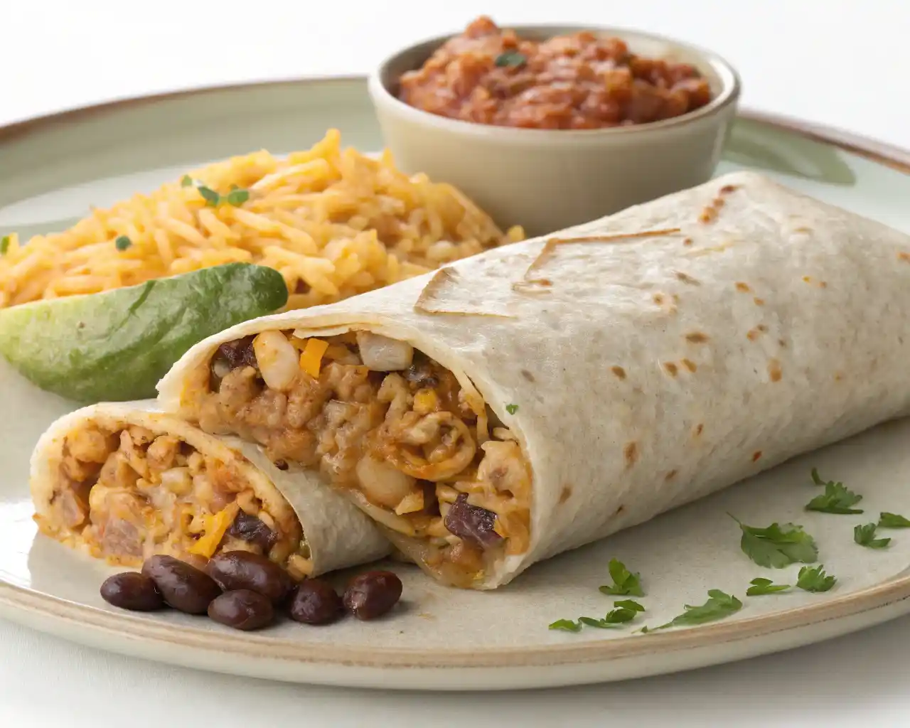 Cheesy Bean and Rice Burrito